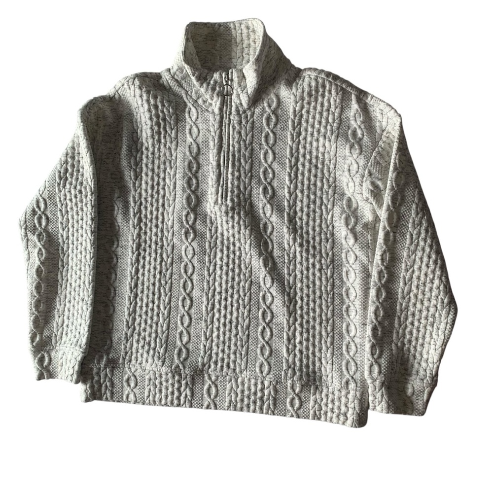 Reitmans textured Cable knit zip sweater